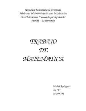 TRABAJO MATEMATICAmichell