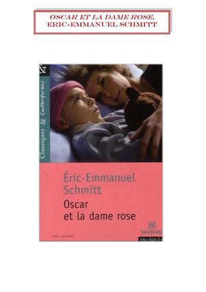 Oscar et la dame rose, E. E. Schmitt