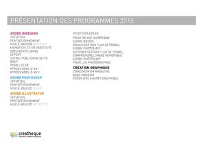 Programmes Creatheque 2015