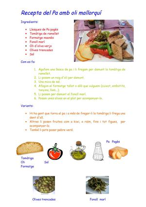 Recepta Del Pa Amb Oli Mallorqui