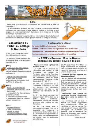 Rond'actu N° spécial Orientation