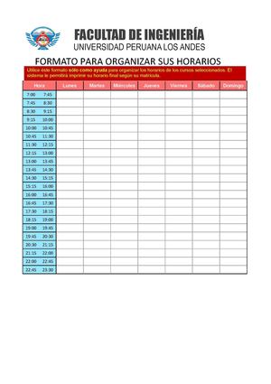 Formato Horarios