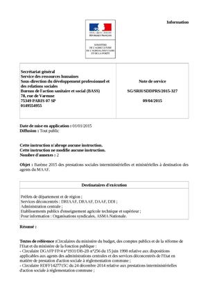 Bareme Prestations Sociales 2015