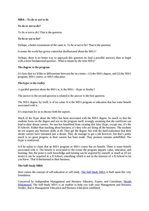 The Self-Study MBA