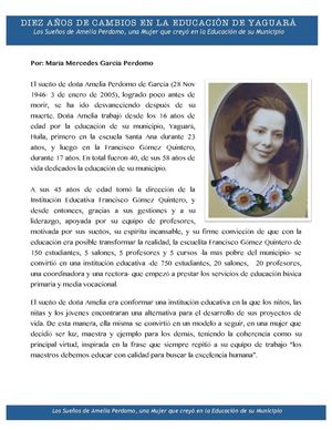 Amelia Perdomo, una Mujer que Creyó en la educación de su Municipio