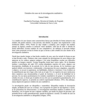 1 Estudios De Caso En La Investigacion Cualitativa