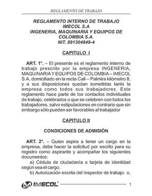 Imecol Reglamento Internas