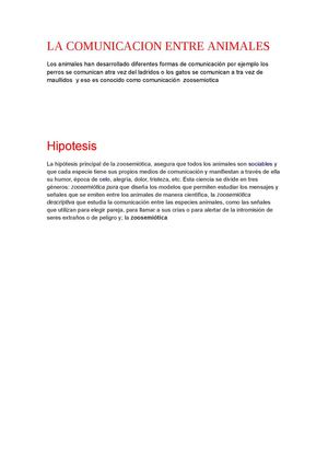 La Comunicacion Entre Animales