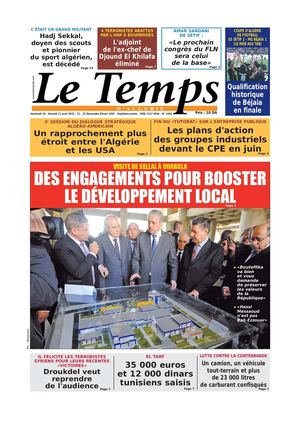 Le Temps d'Algérie Edition du Samedi 11 Avril 2015