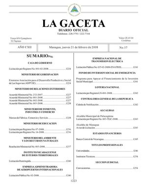Gaceta No 37 De 21 02 08