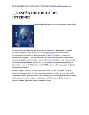 Reseña Historica Del Internet Leidy