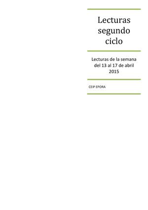 Lecturas Del 13 Al 17 De Abril Segundo Ciclo