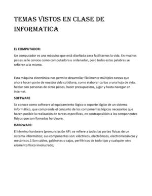 Temas Vistos En Clase De Informatica