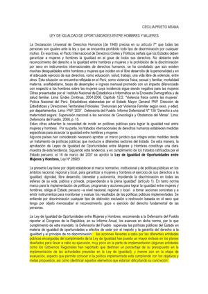 Ley De Igualdad De Oportunidades Entre Mujeres Y Hombres