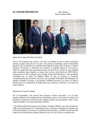 Quien Fue El Mejor Presidente Del Perú