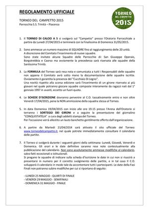 Regolamento Ufficiale