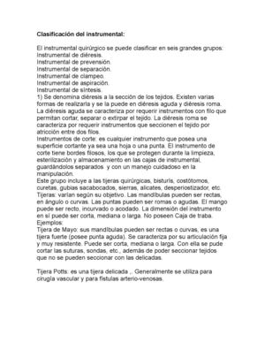 Clasificación Del Instrumental