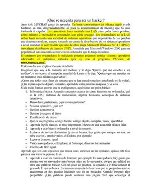 Qué Se Necesita Para Ser Un Hacker