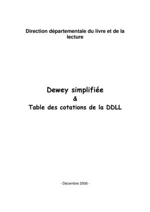 Dewey Simplifiee