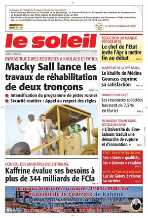 Edition Du 13 Avril 2015