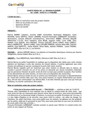 Compte-rendu réunion plénière CMJ du 16.03.2015