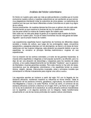 Análisis Del Folclor Colombiano