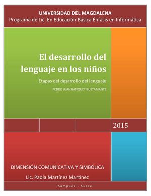 Desarrollo Del Lenguaje En El Niño