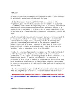 COPASST Y SUB-PROGRAMAS SALUD OCUPACIONAL