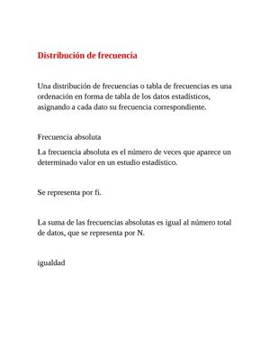 Distribución De Frecuencia