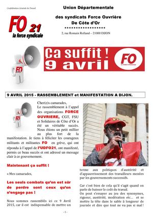 Mobilisation 9 Avril 2015