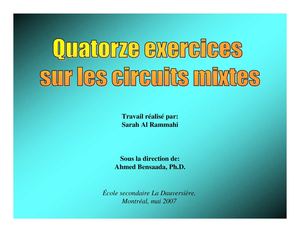 Quatorze Exercices Sur Les Circuits Mixtes