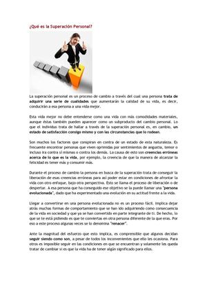 Qué Es La Superación Personal