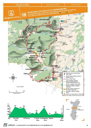 Circuit vélo entre Mont Sainte Odile et Haut-Koenigsbourg