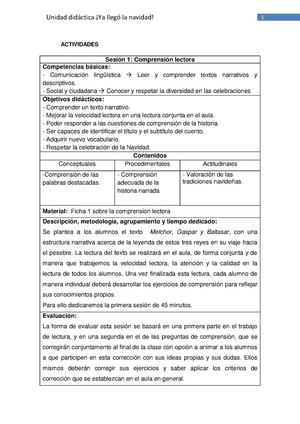 Tablas resumen de las sesiones