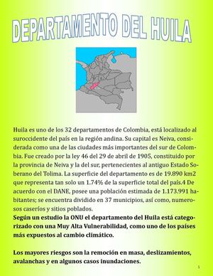 DESASTRES DE LOS DEPARTAMENTOS DEL HUILA Y TOLIMA