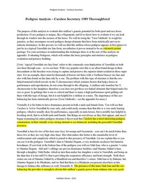 CARELESS SECRETARY XX - Pedigree Analysis by Kathleen Kirshan