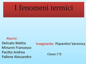 Fenomeni Termici