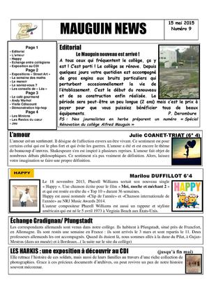 Mauguin News 9 Du 16 Avril