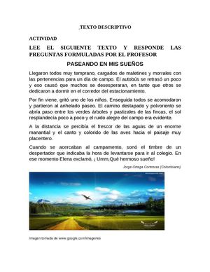 Texto Descriptivo