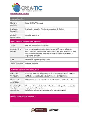 Plan de unidad didactica Lucia