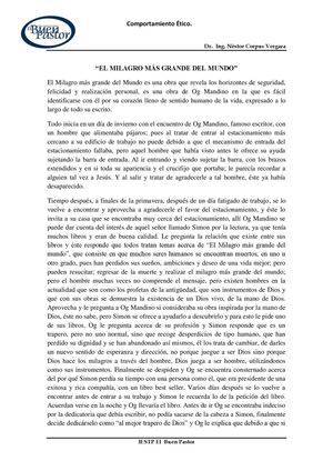 El Milagro Más Grande Del Mundo