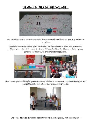 Le Grand Jeu Du Recyclage