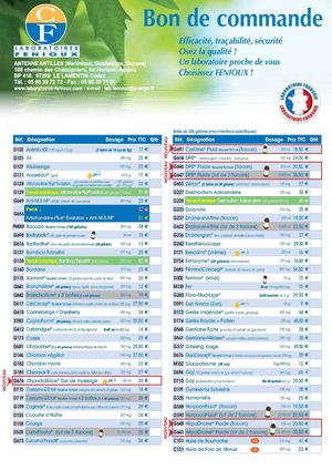 Bon De Commande Fenioux Antilles