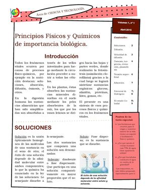 Principios Físicoquímicos De Importancia Biológica