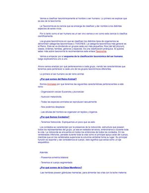 Vamos A Clasificar Taxonómicamente Al Hombre O Ser Humano