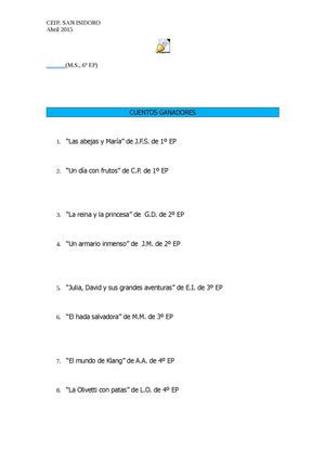 Cuentos Ganadores