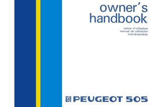 1985 Peugeot 505 Owner's Manual