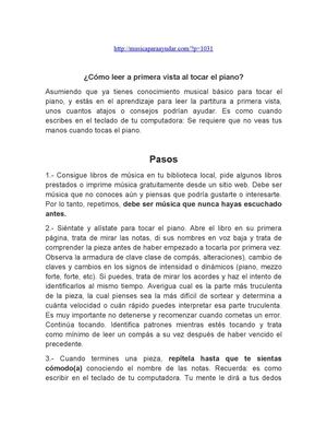 Lectura a primera vista- Piano
