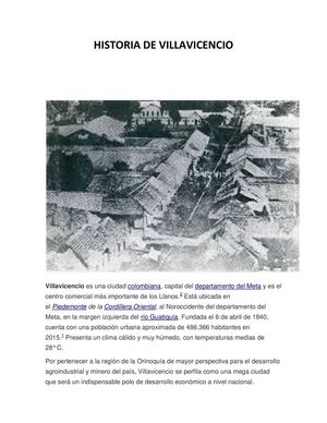 Historia De Villavicencio