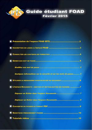 Guide etudiant FOAD 2015